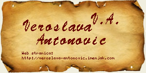 Veroslava Antonović vizit kartica